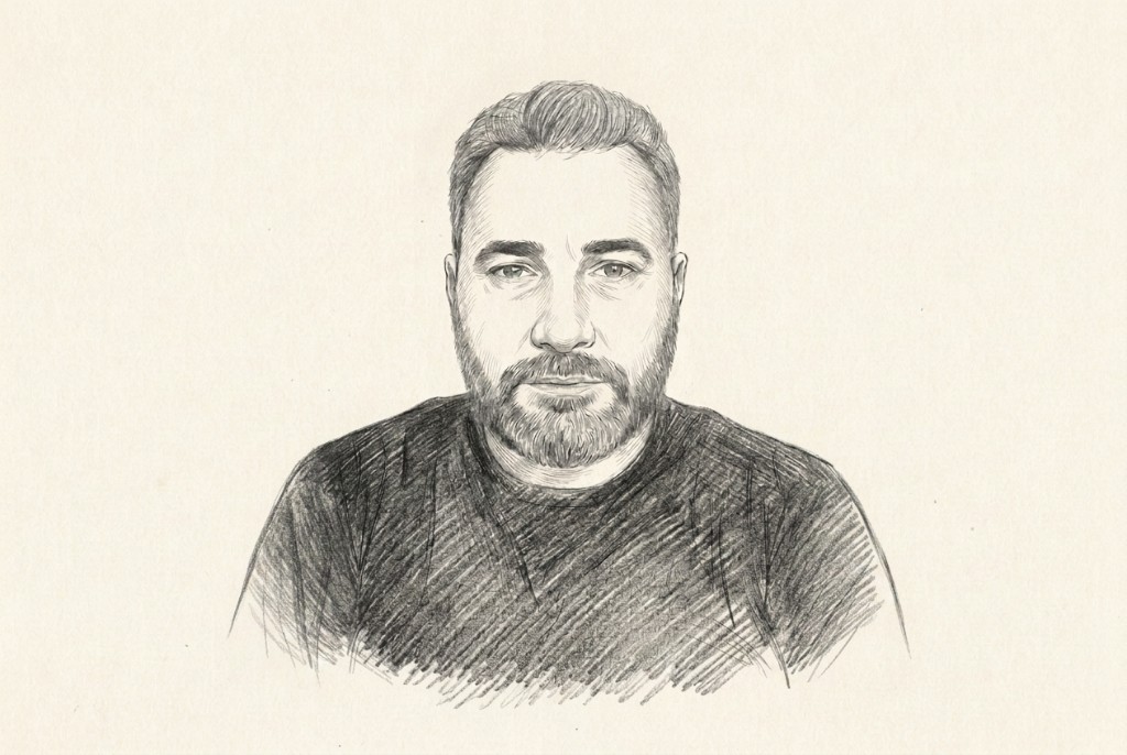 Pencil sketch portrait of Mike